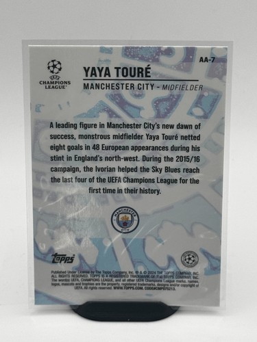2023-24 Topps Merlin UEFA Yaya Toure Ageless Alchemy #AA-7 Refractor SP Man City - Picture 2 of 2