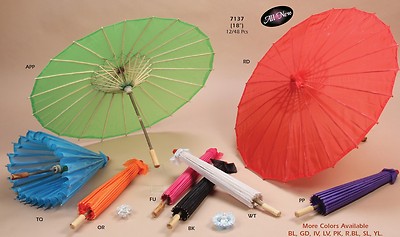 Polyester Paper Wooden Umbrella Parasol Decorative Wedding Bridal CloseOut Sale