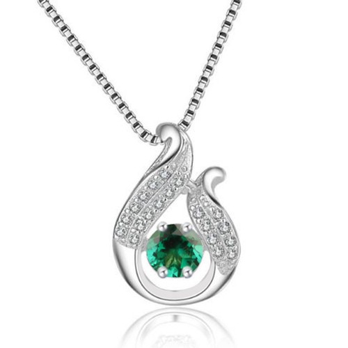 1,20 kt natürlicher grüner Smaragd IGI-zertifizierter Diamant Anhänger in 14 Kt Weißgold