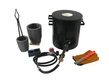 16KG(35LBs) Single Burner Gas Metal Melting Furnace Foundry2 Crucibles Tong C...