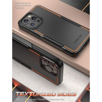 For iPhone 15 Pro Max Case Rugged Shockproof Dual Layer Hybrid Slim Cover Black