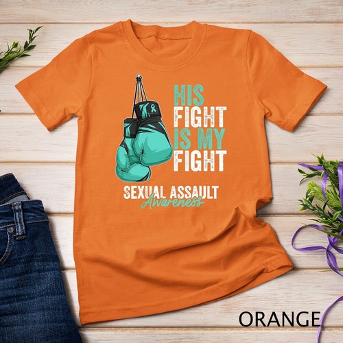 Sexual Assault Awareness Month Boxhandschuhe türkis Band Unisex T-Shirt - Bild 9 von 15