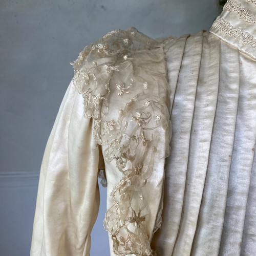 Conjunto de Vestido de Boda Corpiño y Falda Blanco Seda Conjunto de Boda Vintage Francés Boda - Imagen 5 de 10