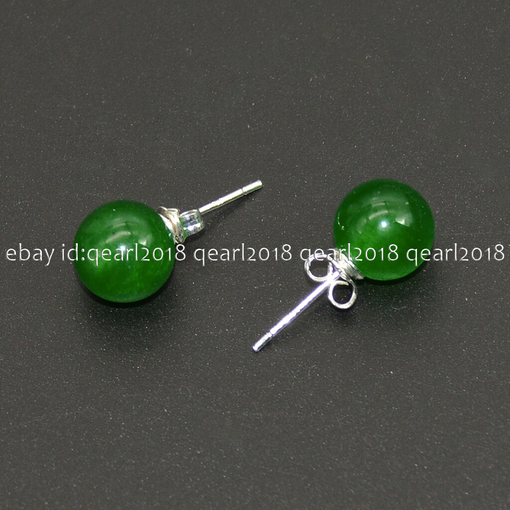 Handmade 10mm Multicolor Natural Jade Round Gemstone Gold Leverback Dangle Earrings