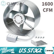 15 Inch Gable Mount Fan 1600 CFM Attic Exhaust Fan with Adjustable Thermostat US
