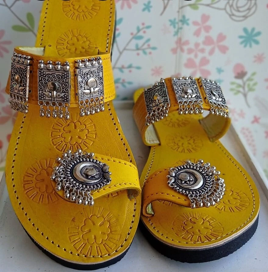 Golden chappal best sale