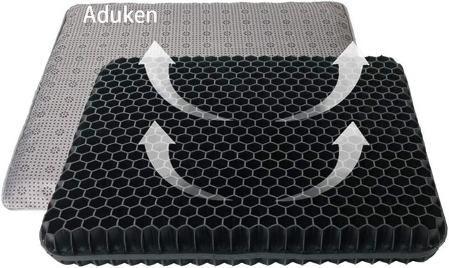 Aduken Gel Seat Cushion-Cool Gel Cushion-Breathable Lumbar Support Chair Cushion Aduken Gel Seat Cushion-Cool Gel Cushion-Breathable Lumbar Support Chair Cushion