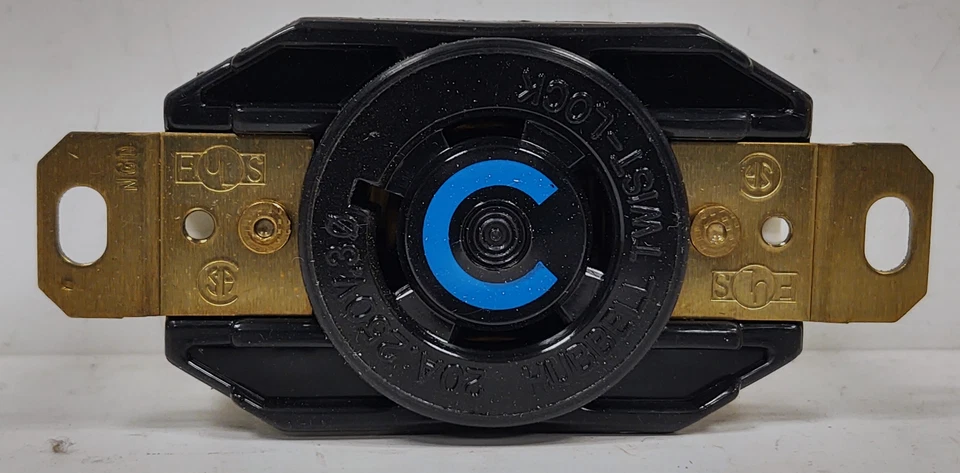 Hubbell HBL2420 3 Pole 4 Wire 20 A 3 Phase 250 VAC Twist-Lock Receptacle - Image 2 of 4