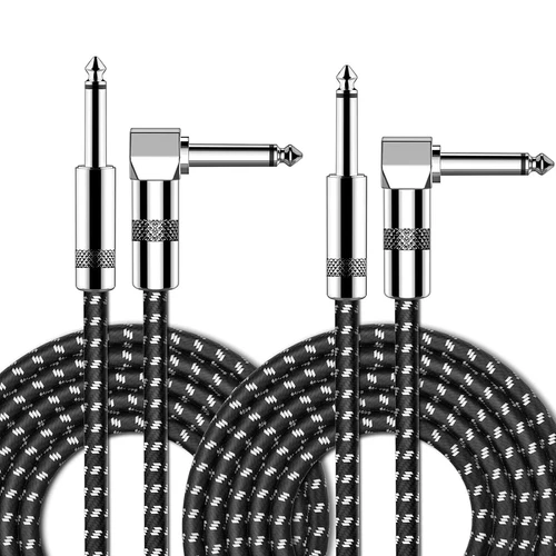 2 PACK 10ft  Electric Guitar Bass Cable Instrument Musical Pedal AMP Cord 1/4"