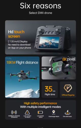 DWI D27 Drone 8K 5G GPS Professionale HD Fotografia Aerea Doppia Fotocamera - Foto 8 di 19
