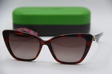 NEW KATE SPADE NEW YORK LUCCA/G/S 086HA HAVANA FLORAL SUNGLASSES W/CASE 55-17