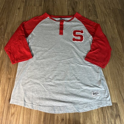 Camicia Southpole uomo extra manica tre quarti Henley grande logo ricamato - Foto 1 di 7