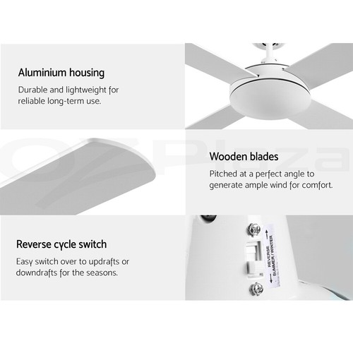 Devanti Ceiling Fan 52'' Ceiling Fans Remote 8H Timer Wooden Blades 1300mm Home - Picture 8 of 33