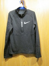 NIKE Boy's Youth Dri-Fit Just Do It Half Zipper Black Pullover Shirt Size S