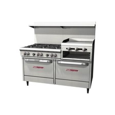 Southbend S60DD-2RR 60" Gas Restaurant Range w/ (6) Open Burners, 24" Raised ...