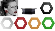 GeoGauges Brand Hexagon Shaped Silicone Tunnels Ear Plugs Gauges Body Jewelry