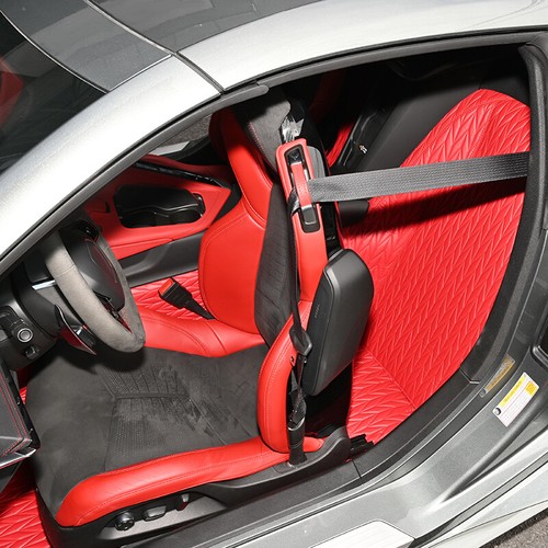 Full Floor Mat Floor Pad Protection Carpet Red for Corvette C8 Coupe 2020-2024 - Picture 4 of 13