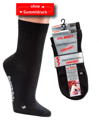 2-10 Paar Diabetikersocken     KURZSCHAFT     EXTRA-BREIT weit Diabetes Strümpfe