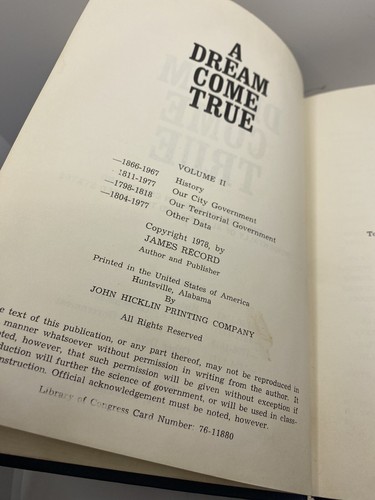 A DREAM COME TRUE, JAMES RECORD, VOLUME II, MADISON COUNTY ALABAMA 1978 - Picture 3 of 13