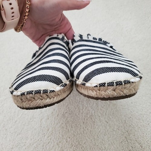 Kate Spade Laila Black/Cream Ruffle Espadrilles Mules Shoes sz8.5 - Picture 13 of 14