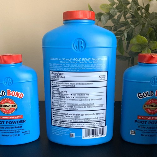 Lote de 5 Polvo PIE Gold Bond MÁXIMA Fuerza CON TALCO Azul Medicado 10 oz 4 - Imagen 6 de 6