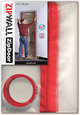 Zipdoor ZDS Standard Dust Barrier Zipper Door Kit, 1 Pack, Red