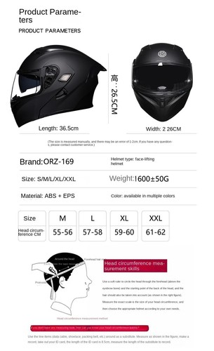 Motorcycle Helmet Flip up Dual Visor Moto helmet Rainbow visor big Rear spoiler - Picture 2 of 14