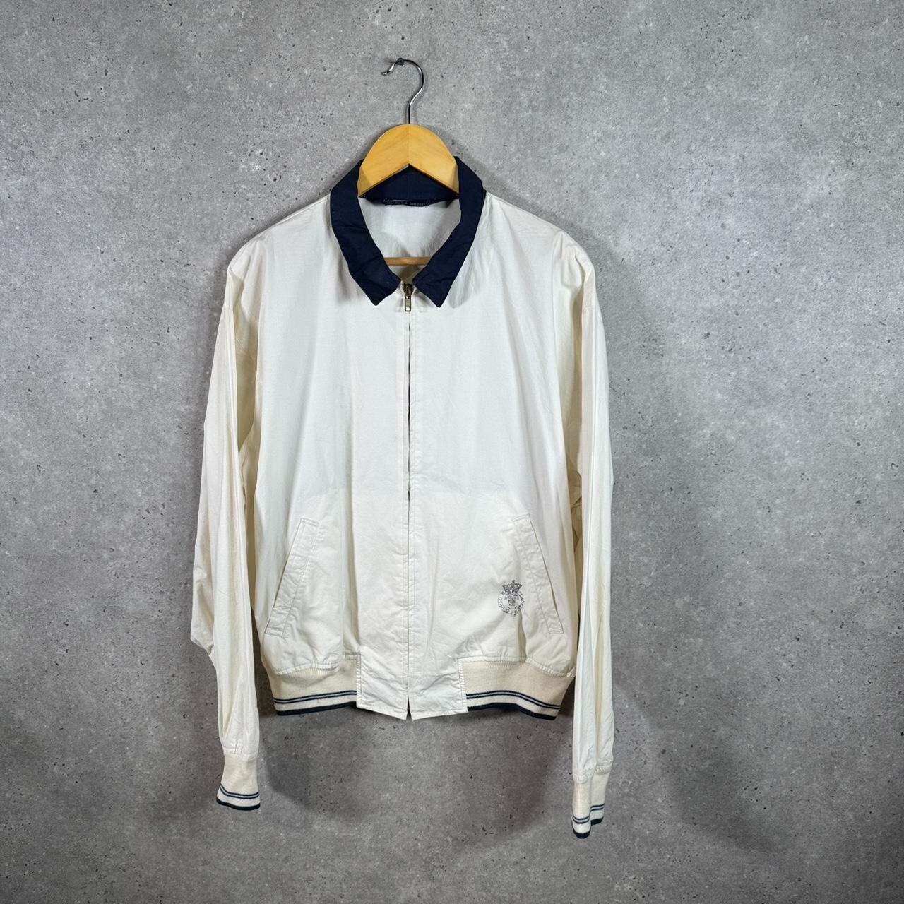 Giacca Bomber Vintage Ralph Lauren Polo Harrington Uomo L Bianco Pony Full Zip