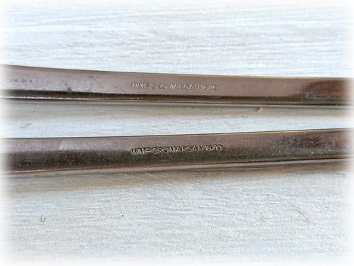WMF Cromargan Germany HELSINKI Danish Modern 9" Fork and Spoon Salad Utensils - Picture 3 of 3