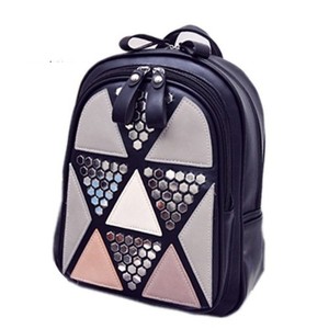 Backpack School Teen Rucksack Fashion Geometric Leather Faux Pattern Women's Bag ZwkXPTOiu