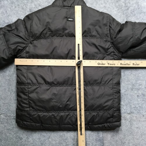 REI Reversible Down Jacket Boys Small S (8) Orange Gray Full Zip Puffer Skiing - Picture 15 of 17