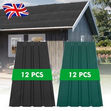 12X Roof Sheets Panels Galvanized Metal Corrugated Roofing Garage Shed Steel BK