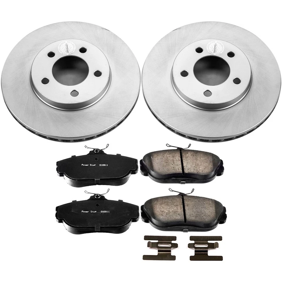 Kits de disco e pastilhas de freio CRK1327 Powerstop conjunto de 2 rodas dianteiras para Mercury Sable - Imagem 3 de 3