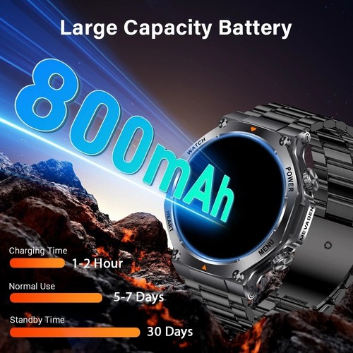 MEVADEN 1.7" Smart Watch Men Bluetooth Call 100+ Sports Fitness iOS Android 2025 - 第 9/20 張圖片