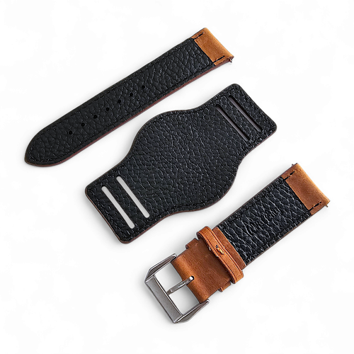 Leather Bund Watch Strap Band Handmade Mens Vintage Military Field 20 22 mm UK - Picture 8 of 88