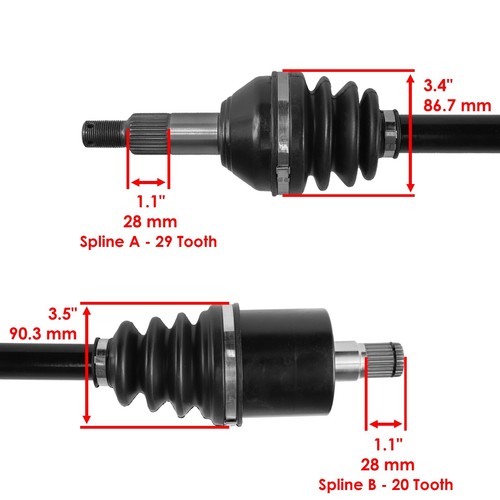 Rear Left & Right CV Joint Axle For Can-Am Maverick 1000R XDS XRS Turbo 2016-17 - Picture 3 of 7