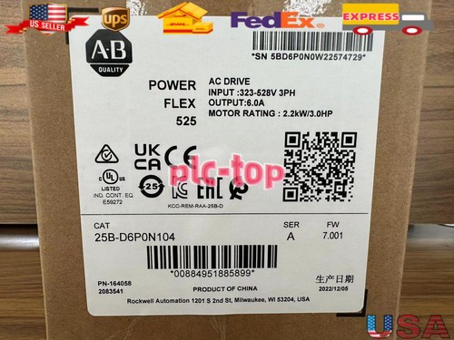25B-D6P0N104 2022 New Sealed Genuine SER A PowerFlex 525 2.2kW 3Hp AC Drive