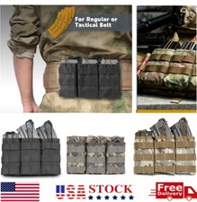 Tactical Molle Triple Magazine Pouch for 5.56 .223 Rifle Mag Holder Open-Top