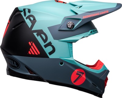 Bell Moto-9S FLEX Seven Vanguard Matte Aqua/Black Helmet - Choose Size