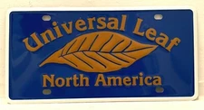 Tobacco Leaf Universal Leaf North America License Plate NOS in plastic
