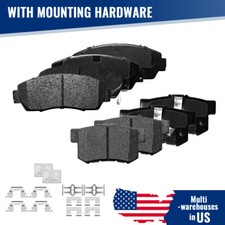 Front + Rear Ceramic Brake Pads w/Hardware For Acura RDX 2010 2021 2012 2.3L FWD