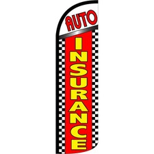 Auto Insurance 3 ft X 11 1/2 ft Windless Swooper Flag Flag Only 