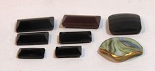 8x Original Gablonzer Knopf-Abschliff  17-27 mm f&uuml;r Ohrstecker a. d. 50er Jahren