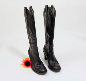 EUC-Franco-Sarto-Black-Tall-Cowboy-Boots-US-8M