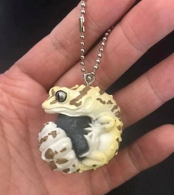 Qualia Rolling Stone Leopard gecko Lizard PVC mini figurine figure keychain C