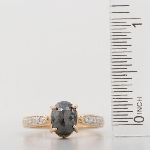 14K Yellow Gold 0.92 CTW Diamond and Black Diamond Ring REDUCED - Picture 2 of 8