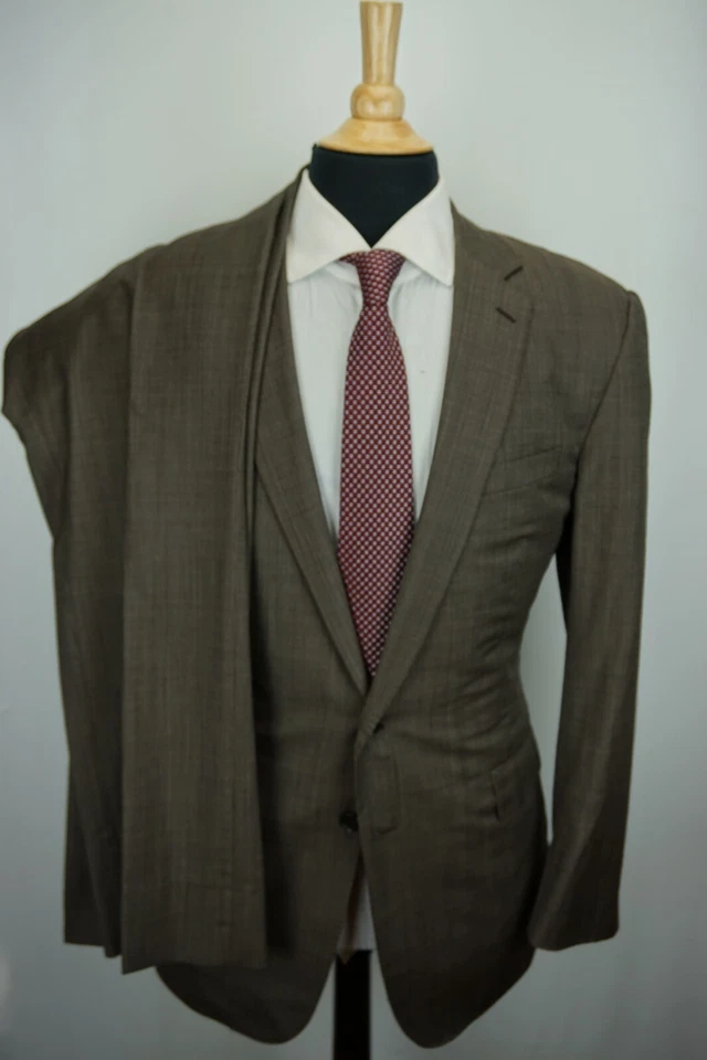 Ralph Lauren Black Label RLBL коричневый Nailhead шерсти 2 ПК костюм куртка брюки размер 44L - Изображение 4 из 4