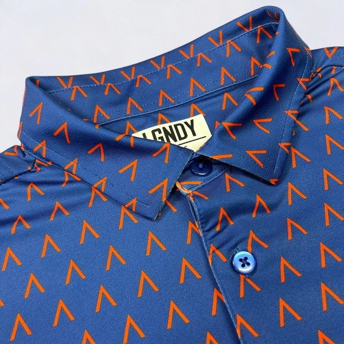Legendary Polo Shirt Men's Large Blue SS Geometric Performance Golf *Logo - Picture 4 of 12