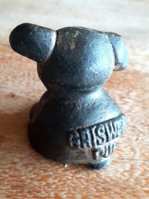 #ad Embossed GRISWOLD quot;PUPquot; Puppy Cast Iron Dog Paperweight Advertising Novelty $12.00