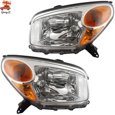 Headlights For 2004-2005 Toyota RAV4 Driver and Passenger Side Halogen Headlamps